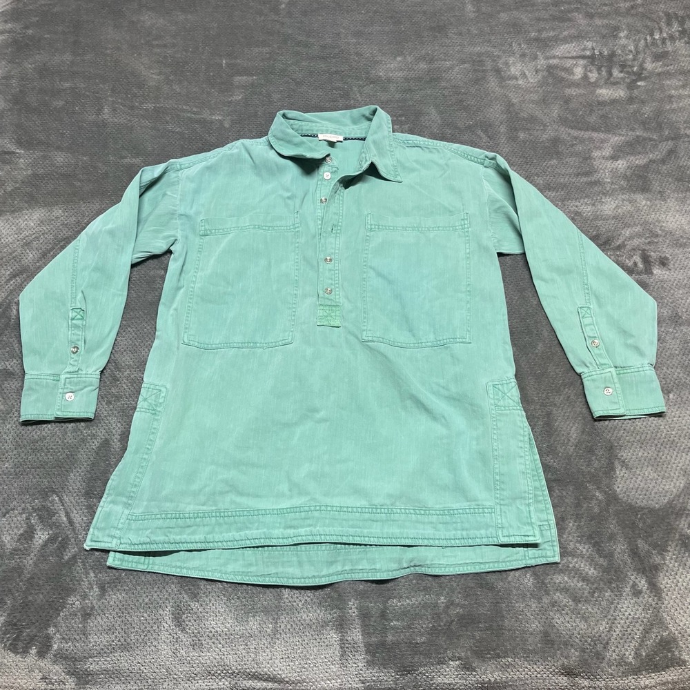 Pilcro Anthropologie Seafoam Green Cotton Henley Tunic Top XS Utility